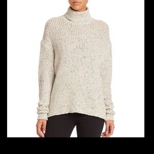 JBRAND speckled wool turtleneck with leather sz S